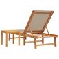 Preview: Sonnenliege mit Tisch Taupe Massivholz Akazie und Textilene