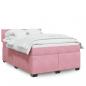Preview: ARDEBO.de - Boxspringbett mit Matratze Rosa 140x190 cm Samt