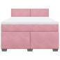 Preview: Boxspringbett mit Matratze Rosa 140x190 cm Samt