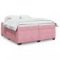 Preview: ARDEBO.de - Boxspringbett mit Matratze Rosa 200x200 cm Samt