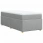 Preview: Boxspringbett mit Matratze Hellgrau 100x200 cm Stoff
