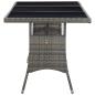 Preview: ARDEBO.de - Gartentisch Grau 170 x 80 x 74 cm Poly Rattan