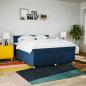 Preview: Boxspringbett mit Matratze Blau 180x200 cm Stoff