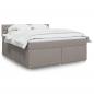 Preview: ARDEBO.de - Boxspringbett mit Matratze Taupe 180x200 cm Stoff