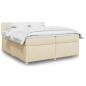 Preview: ARDEBO.de - Boxspringbett mit Matratze Creme 200x200 cm Stoff