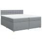 Preview: Boxspringbett mit Matratze Hellgrau 200x200 cm Stoff