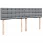 Preview: Boxspringbett mit Matratze Hellgrau 200x200 cm Stoff
