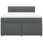 Preview: Boxspringbett mit Matratze Dunkelgrau 140x190 cm Stoff
