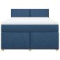 Preview: Boxspringbett mit Matratze Blau 140x200 cm Stoff