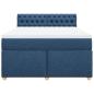 Preview: Boxspringbett mit Matratze Blau 140x200 cm Stoff