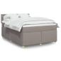 Preview: ARDEBO.de - Boxspringbett mit Matratze Taupe 140x200 cm Stoff