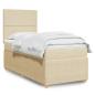 Preview: ARDEBO.de - Boxspringbett mit Matratze Creme 90x190 cm Stoff