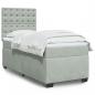 Preview: ARDEBO.de - Boxspringbett mit Matratze Hellgrau 90x200 cm Samt