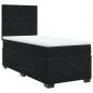 Preview: Boxspringbett mit Matratze Schwarz 100x200 cm Samt