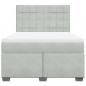 Preview: Boxspringbett mit Matratze Hellgrau 140x190 cm Samt