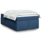 Preview: ARDEBO.de - Boxspringbett mit Matratze Blau 120x190 cm Stoff
