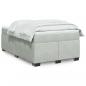 Preview: ARDEBO.de - Boxspringbett mit Matratze Hellgrau 120x190 cm Samt
