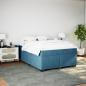 Preview: Boxspringbett mit Matratze Dunkelblau 160x200 cm Samt