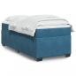 Preview: ARDEBO.de - Boxspringbett mit Matratze Dunkelblau 90x190 cm Samt