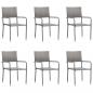 Preview: ARDEBO.de - Garten-Essstühle 6 Stk. Stapelbar Grau Polyrattan