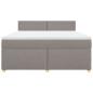 Preview: Boxspringbett mit Matratze Taupe 180x200 cm Stoff