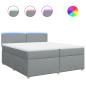 Preview: Boxspringbett mit Matratze Hellgrau 200x200 cm Stoff