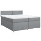 Preview: Boxspringbett mit Matratze Hellgrau 200x200 cm Stoff
