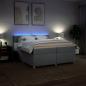 Preview: Boxspringbett mit Matratze Hellgrau 200x200 cm Stoff