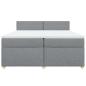 Preview: Boxspringbett mit Matratze Hellgrau 200x200 cm Stoff