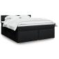 Preview: ARDEBO.de - Boxspringbett mit Matratze Schwarz 180x200 cm Stoff