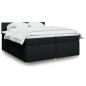 Preview: ARDEBO.de - Boxspringbett mit Matratze Schwarz 200x200 cm Stoff
