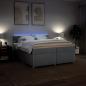 Preview: Boxspringbett mit Matratze Hellgrau 200x200 cm Stoff