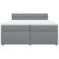 Preview: Boxspringbett mit Matratze Hellgrau 200x200 cm Stoff