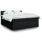 Preview: ARDEBO.de - Boxspringbett mit Matratze Schwarz 200x200 cm Stoff