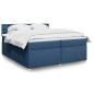 Preview: ARDEBO.de - Boxspringbett mit Matratze Blau 200x200 cm Stoff