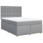 Preview: Boxspringbett mit Matratze Hellgrau 140x200 cm Stoff