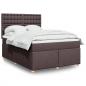 Preview: ARDEBO.de - Boxspringbett mit Matratze Dunkelbraun 140x200 cm Stoff
