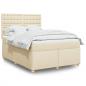 Preview: ARDEBO.de - Boxspringbett mit Matratze Creme 140x200 cm Stoff