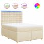 Preview: Boxspringbett mit Matratze Creme 140x200 cm Stoff
