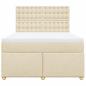 Preview: Boxspringbett mit Matratze Creme 140x200 cm Stoff