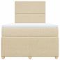 Preview: Boxspringbett mit Matratze Creme 120x200 cm Stoff