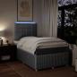Preview: Boxspringbett mit Matratze Hellgrau 120x200 cm Stoff