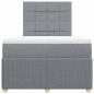 Preview: Boxspringbett mit Matratze Hellgrau 120x200 cm Stoff
