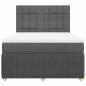 Preview: Boxspringbett mit Matratze Dunkelgrau 140x200 cm Stoff
