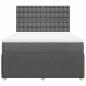 Preview: Boxspringbett mit Matratze Dunkelgrau 140x200 cm Stoff
