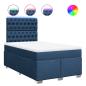 Preview: Boxspringbett mit Matratze Blau 120x190 cm Stoff