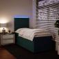 Preview: Boxspringbett mit Matratze Dunkelgrün 90x200 cm Samt