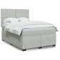 Preview: ARDEBO.de - Boxspringbett mit Matratze Hellgrau 160x200 cm Samt