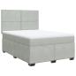 Preview: Boxspringbett mit Matratze Hellgrau 160x200 cm Samt