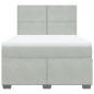 Preview: Boxspringbett mit Matratze Hellgrau 160x200 cm Samt